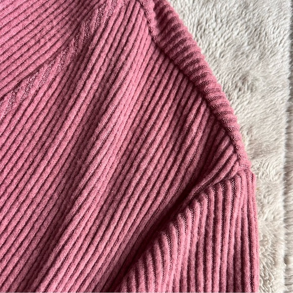 Anthropologie Dolan Left Coast Collection Ribbed Knit Cardigan Sweater Rose Pink - Picture 5 of 11